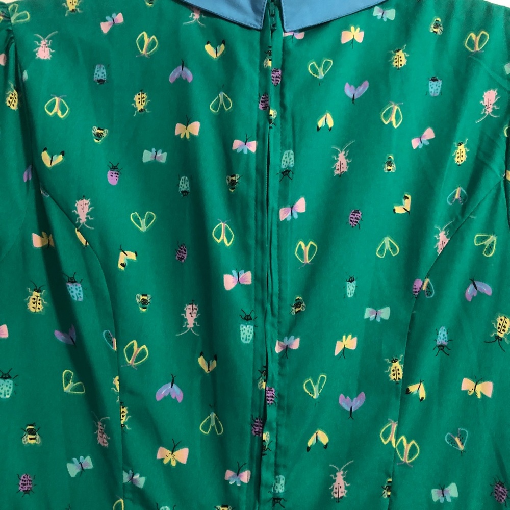 Green Floral Print Women’s Dress - Picture 8 of 10
